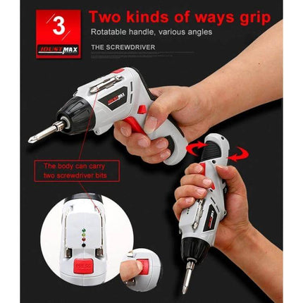 Multifunctional Household Electric Screwdriver Set For Home Tasks With US Plug handheld low-noise rotatable grip for assembling furniture and tight-space repairs