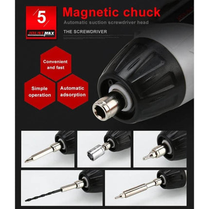 Multifunctional Household Electric Screwdriver Set For Home Tasks With US Plug compact magnetic chuck and interchangeable bits for drilling, screwing, rivet pulling