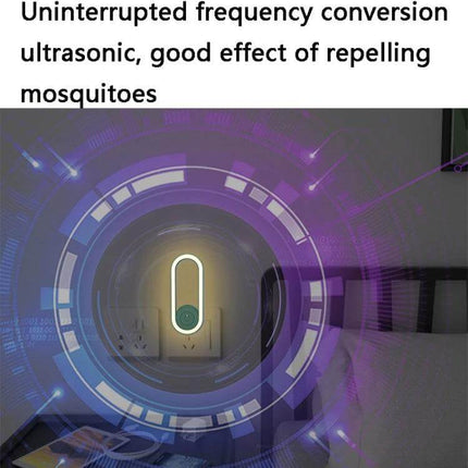 Multifunctional Ultrasonic Mosquito Repellent US Plug For Home Use compact flame-retardant ABS device with soft LED glow and 20–50 m² coverage