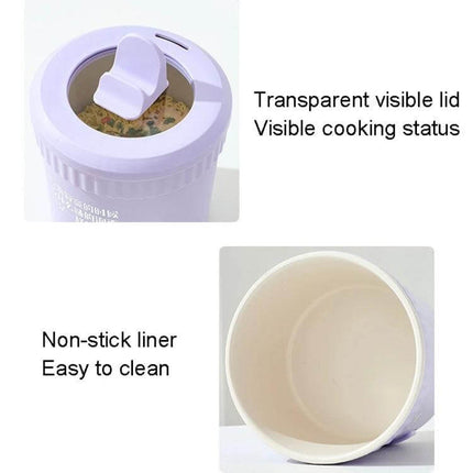 Multifunctional Electric Cooker For Everyday Home Meals compact cooker with transparent lid and non-stick liner, ideal for small kitchens and easy cleaning