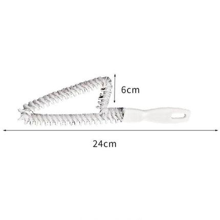 Multipurpose Window Trough Cleaning Tool Triangular Design - compact triangular head brush 24cm length, 6cm height, ergonomic handle for narrow grooves