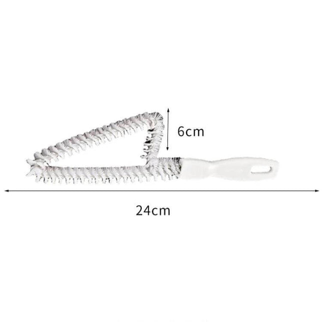 Multipurpose Window Trough Cleaning Tool Triangular Design - compact triangular head brush 24cm length, 6cm height, ergonomic handle for narrow grooves