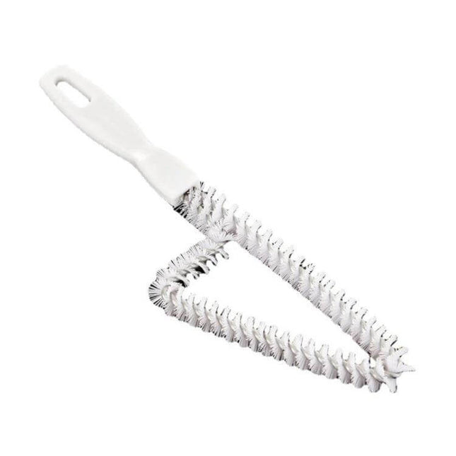 Multipurpose Window Trough Cleaning Tool Triangular Design - white triangular-head brush with ergonomic handle for cleaning narrow window grooves