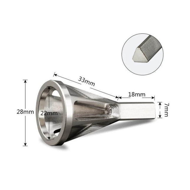 MUQGEW External Chamfer Deburring Tool For Edges, Six-Slot Triangle stainless steel 22mm opening hand deburring tool with dimensions