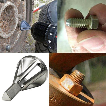 MUQGEW External Chamfer Deburring Tool For Edges, Six-Slot Triangle stainless steel chamfering tool deburring bolts nuts DIY
