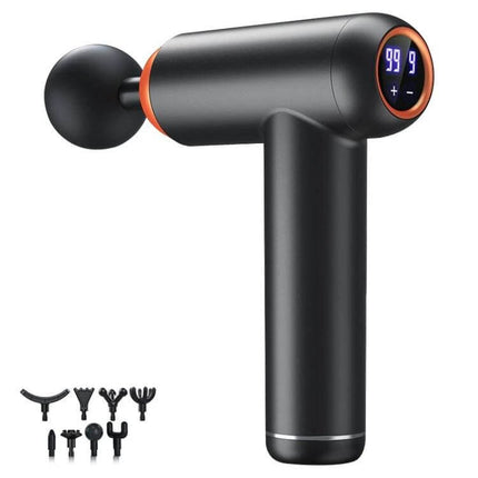 Muscles Relax Massager Gray For Full Body Relief At Home - gray handheld pulse massage gun with digital display and multiple attachments