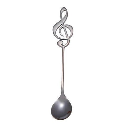 Musical Note Spoon Stainless Steel Coffee Stirring Spoon with mirror-polished treble clef handle for cafes, restaurants and tea shops