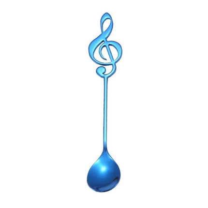 Musical Note Spoon Stainless Steel Coffee Stirring Spoon - mirror-polished treble clef handle for cafes, music bars, and tea service