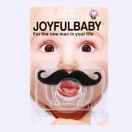 Mustache Baby Teether Soft Nipple For Soothing Gums - black mustache silicone nipple teether in packaging