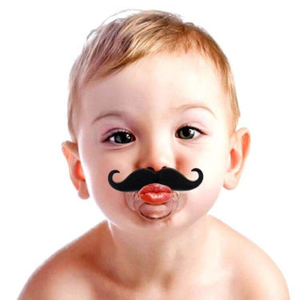 Mustache Baby Teether Soft Nipple For Soothing Gums - baby with mustache-shaped silicone nipple teether soothing gums and supporting oral development