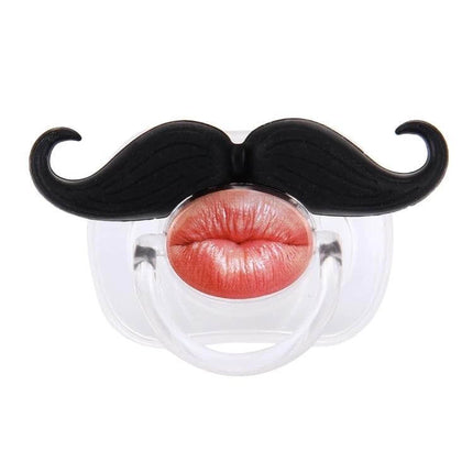 Mustache Baby Teether Soft Nipple For Soothing Gums – black mustache silicone nipple teether with realistic lips for soothing baby gums