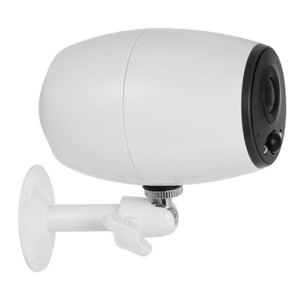 VESAFE Wireless Home Security Camera for Monitoring white bullet-style wireless security camera mounted on wall with adjustable bracket