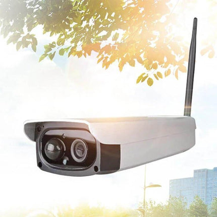 VESAFE Solar Powered Outdoor Security Camera for Home Monitoring outdoor camera mounted under tree capturing driveway with solar power antenna