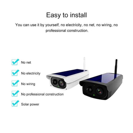 VESAFE Solar Powered Outdoor Security Camera for Home Monitoring showing two solar cameras, easy to install with no net, no electricity, no wiring