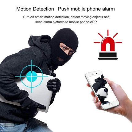 VESAFE Solar Powered Outdoor Security Camera for Home Monitoring capturing motion detection alert of masked thief on property
