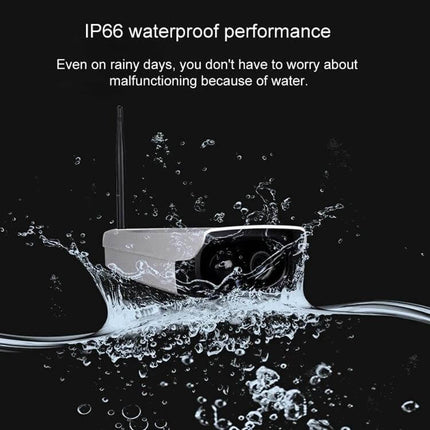 VESAFE Solar Powered Outdoor Security Camera for Home Monitoring showing IP66 waterproof performance with splash and rain protection