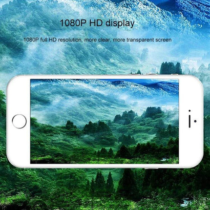 VESAFE Solar Powered Outdoor Security Camera for Home Monitoring showing 1080P HD display on smartphone with scenic outdoor view