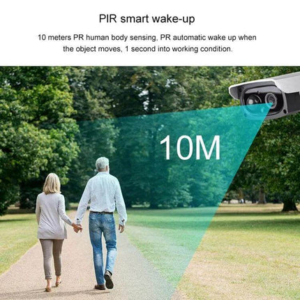 VESAFE Solar Powered Outdoor Security Camera for Home Monitoring capturing people at 10m with PIR motion detection and solar panel