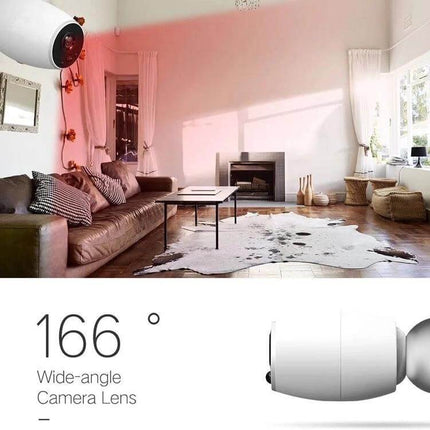Anpwoo WiFi Security Camera with Night Vision and Motion Detection monitoring living room with 166° wide-angle lens and motion alerts