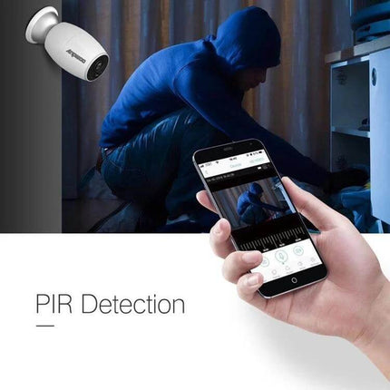 Anpwoo WiFi Security Camera with Night Vision and Motion Detection capturing intruder alerted via mobile app with PIR motion detection