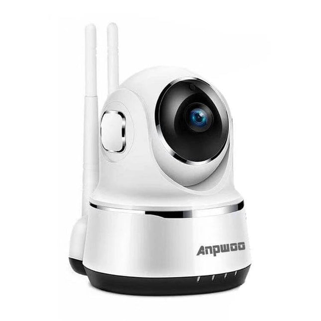 Anpwoo Guardian WiFi IP Camera for Indoor Security Monitoring white indoor WiFi camera with pan/tilt lens and dual antennas
