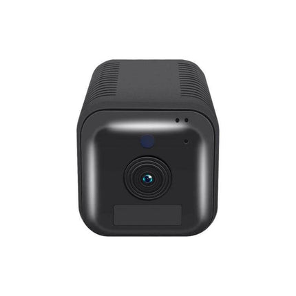ESCAM G18 Rechargeable Battery WiFi Security Camera compact black 1080P camera front view with lens and IR LEDs for home and outdoor monitoring