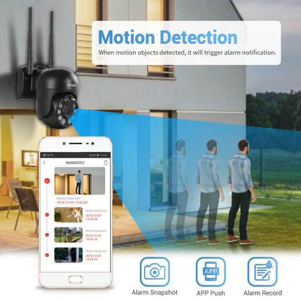 ESCAM 8-Channel Wireless Dome Camera Security System motion detection demo with mobile app push alerts and alarm snapshot