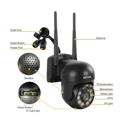 ESCAM Wireless Dome IP Camera for Secure Home Monitoring
