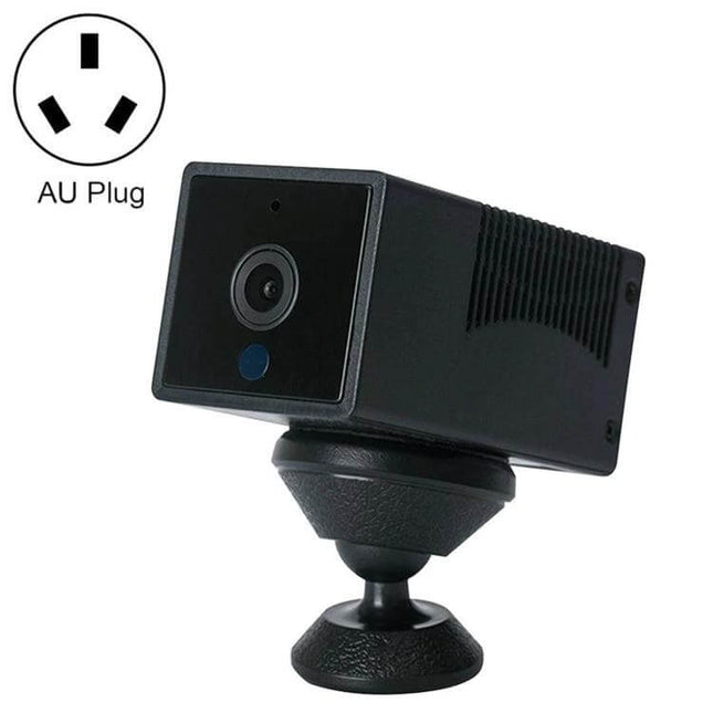 High-Definition Smart WiFi IP Camera for Home Monitoring with Night Vision compact black cube camera on magnetic mount with AU plug