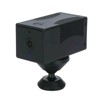 High-Definition Smart WiFi IP Camera for Home Monitoring with Night Vision compact black cube camera on adjustable magnetic mount for indoor monitoring