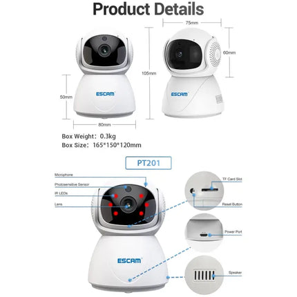 ESCAM Wireless IP Camera for Home Security with Night Vision