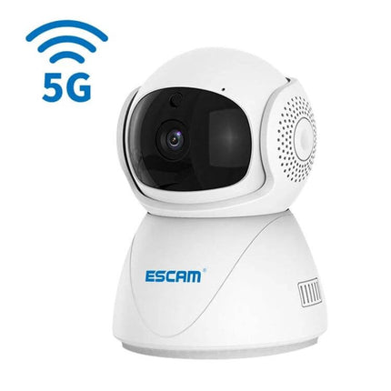 ESCAM Wireless IP Camera for Home Security with Night Vision white 5G WiFi indoor PTZ camera for entrance and pet monitoring