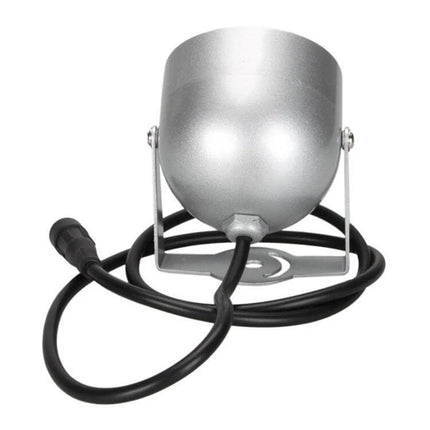 Infrared LED Auxiliary Light for Camera Night Surveillance - compact silver IR illuminator with mounting bracket and cable for low-light monitoring