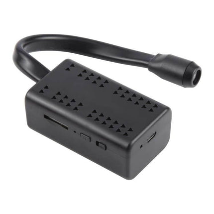 Portable WiFi Snake Tube Camera for Home Monitoring showing black flexible tube and compact control module for pet and package surveillance