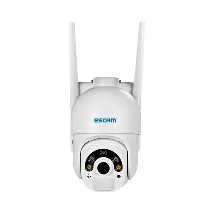 ESCAM QF250 Solar-Powered Wireless IP Camera for Outdoor Security white outdoor PTZ camera with dual antennas and HD lens