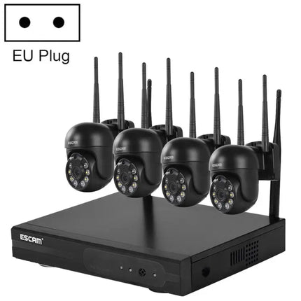 ESCAM WNK614 8-Channel Wireless NVR Security System with Four Cameras
