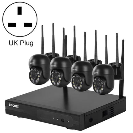 ESCAM WNK614 8-Channel Wireless NVR Security System with Four Cameras