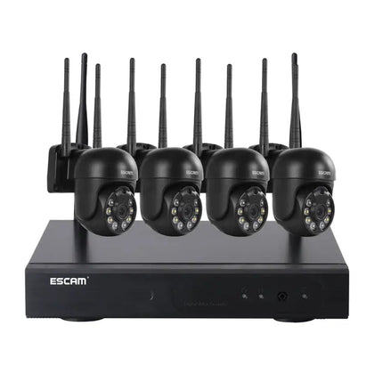 ESCAM WNK614 8-Channel Wireless NVR Security System with Four Cameras