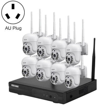 ESCAM Wireless Home Security System for Reliable Monitoring 8CH wireless HD cameras with AU plug for remote app alerts