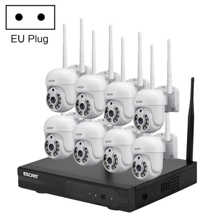 ESCAM WNK718 8-Channel 3MP HD Wireless Surveillance System with Dual Light Night Vision and Cloud Backup, UK Plug NC0360EU WNK718