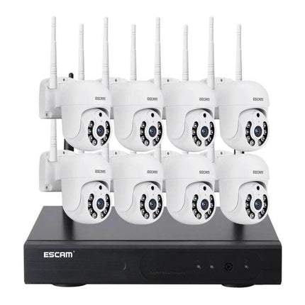 ESCAM Wireless Home Security System for Reliable Monitoring 8CH HD wireless cameras with NVR for remote app alerts and live feeds