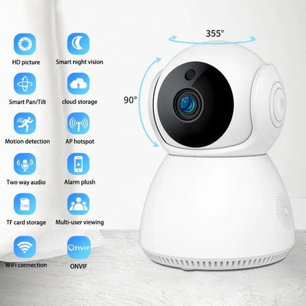 WiFi Pan-Tilt Security Camera for Home Monitoring with Night Vision