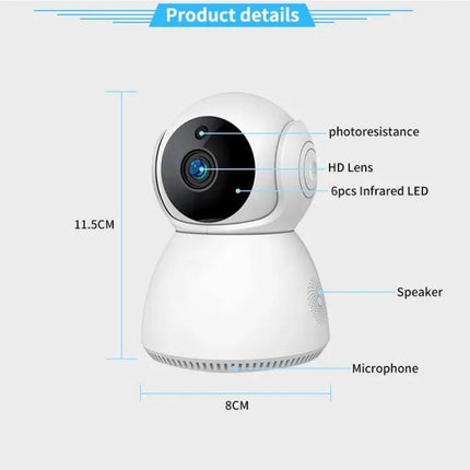 WiFi Pan-Tilt Security Camera for Home Monitoring with Night Vision