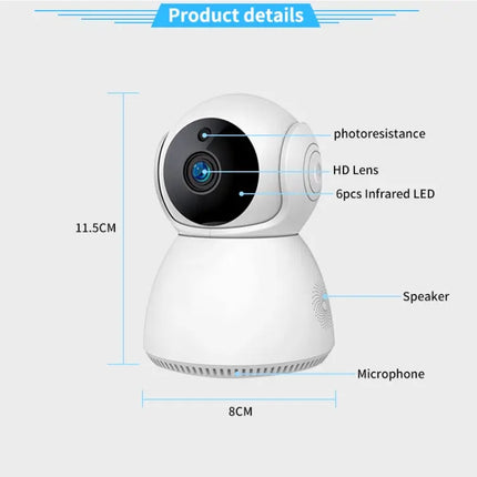 WiFi Pan-Tilt Security Camera for Home Monitoring with Night Vision
