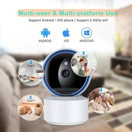 Wireless Home Security Camera with 360 Degree Rotation and Night Vision | Syndmart