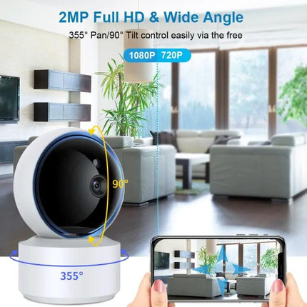 Wireless Home Security Camera with 360 Degree Rotation and Night Vision | Syndmart