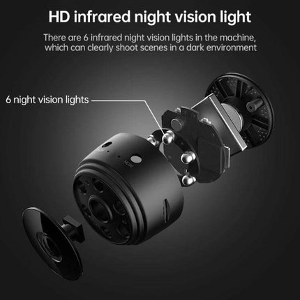 WiFi Wireless Security Camera with Wide-Angle Monitoring showing exploded view with 6 infrared night vision lights and 1080P sensor