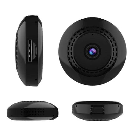 Camsoy C2T Wireless Action Camera with Secure Clip Design compact 19g HD camera showing front, side and top views