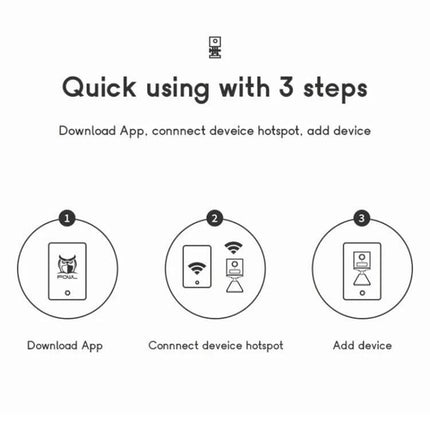Camsoy S50 Wireless Action Camera for Outdoor Recording quick 3-step setup: download app, connect device hotspot, add device for outdoor recording