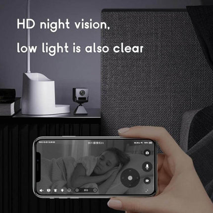 Camsoy S50 Wireless Action Camera for Outdoor Recording showing HD night vision live mobile app view monitoring sleeping child